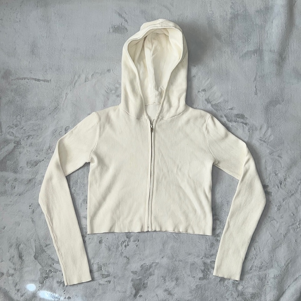 Brandy Melville John Galt White Arden Hoodie